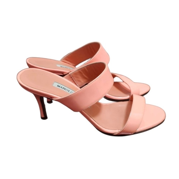 Manolo Blahnik Coral High Heel Shoes Sleek Design Size 36 Made In Italy - Picture 2 of 13